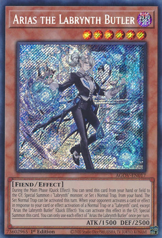 Arias the Labrynth Butler [AGOV-EN017] Secret Rare Yu-Gi-Oh!