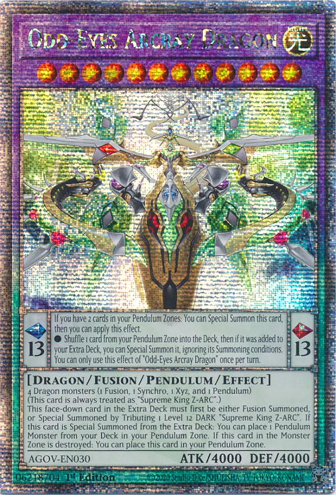 Odd-Eyes Arcray Dragon (Quarter Century Secret Rare) [AGOV-EN030] Quarter Century Secret Rare Yu-Gi-Oh!