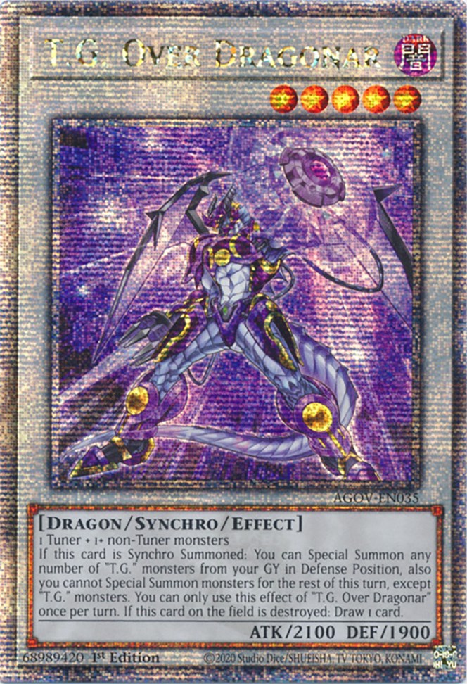 T.G. Over Dragonar (Quarter Century Secret Rare) [AGOV-EN035] Quarter Century Secret Rare Yu-Gi-Oh!