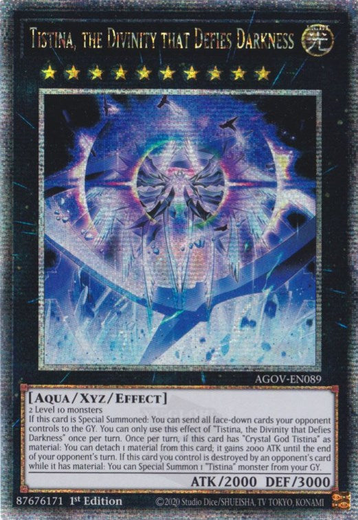 Tistina, the Divinity that Defies Darkness (Quarter Century Secret Rare) [AGOV-EN089] Quarter Century Secret Rare Yu-Gi-Oh!