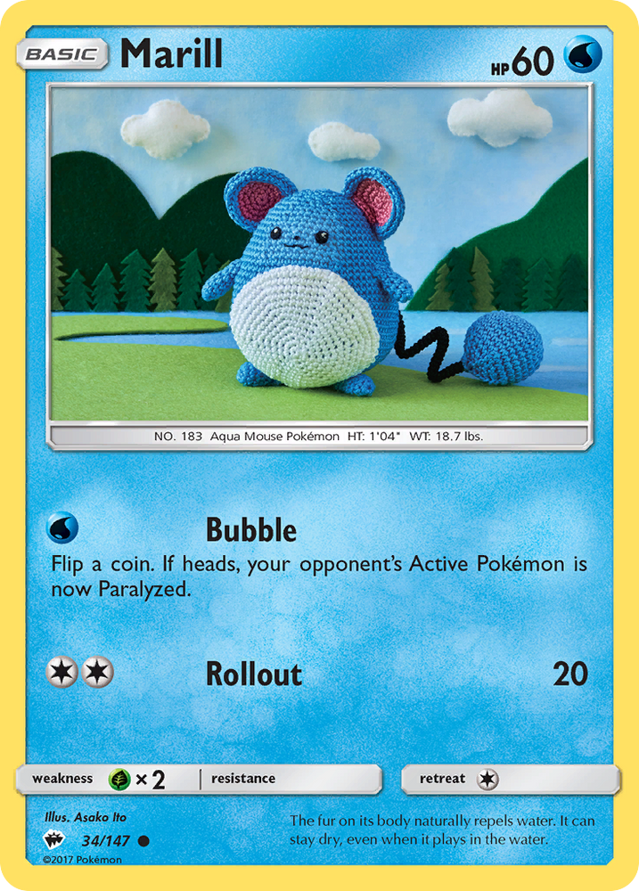 Marill (34/147) [Sun & Moon: Burning Shadows] Pokémon