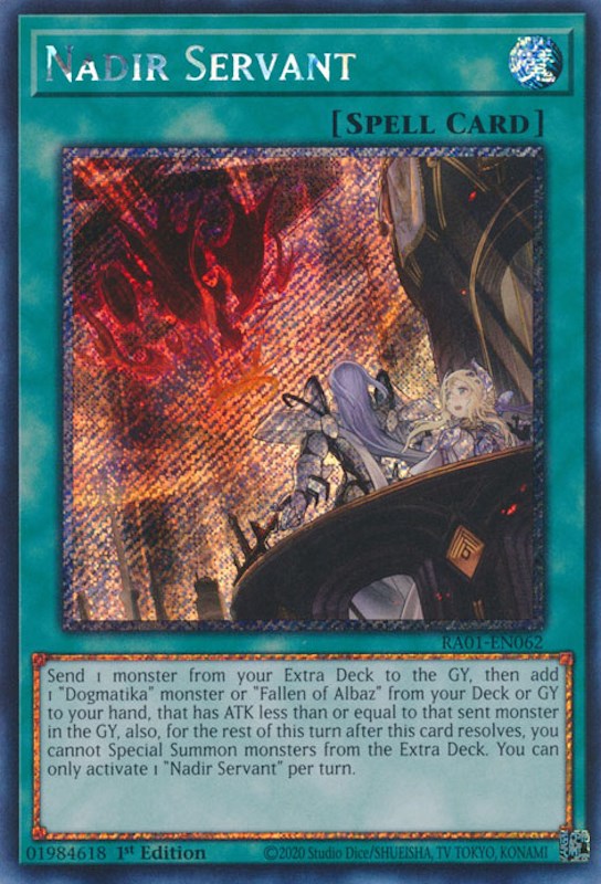Nadir Servant [RA01-EN062] Platinum Secret Rare Yu-Gi-Oh!
