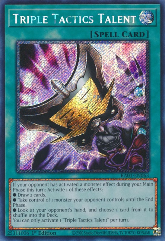 Triple Tactics Talent [RA01-EN063] Platinum Secret Rare Yu-Gi-Oh!