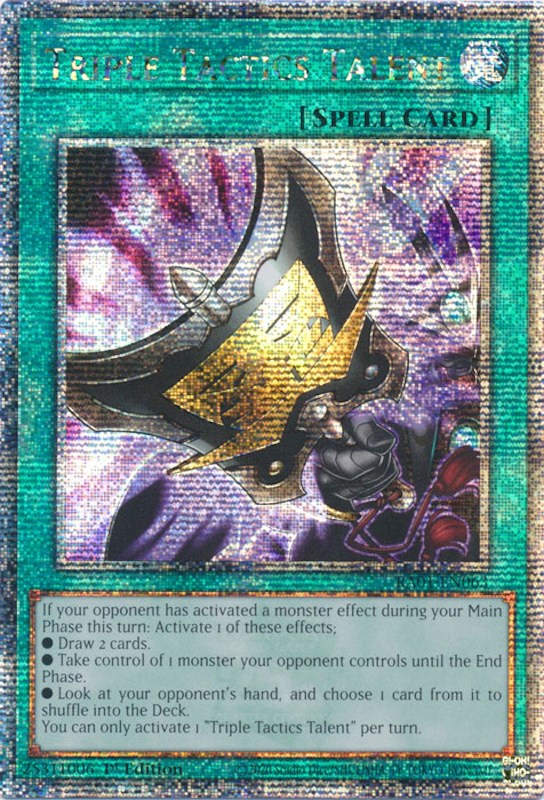 Triple Tactics Talent [RA01-EN063] Quarter Century Secret Rare Yu-Gi-Oh!