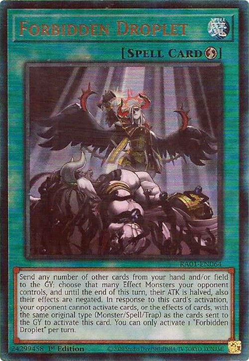 Forbidden Droplet [RA01-EN064] Prismatic Ultimate Rare Yu-Gi-Oh!