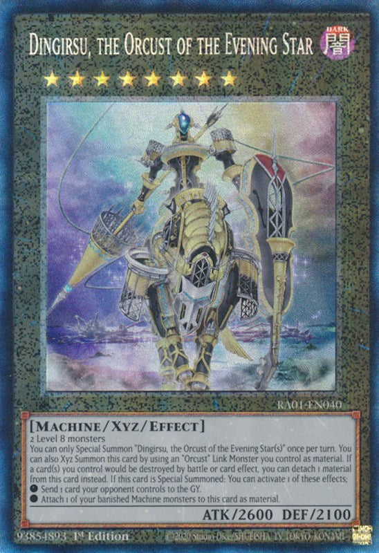 Dingirsu, the Orcust of the Evening Star [RA01-EN040] Prismatic Collector's Rare Yu-Gi-Oh!