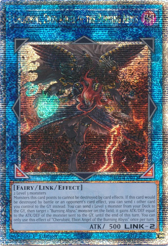 Cherubini, Ebon Angel of the Burning Abyss [RA01-EN042] Quarter Century Secret Rare Yu-Gi-Oh!