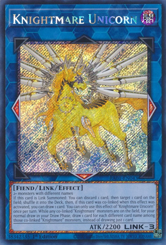 Knightmare Unicorn [RA01-EN043] Platinum Secret Rare Yu-Gi-Oh!