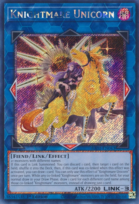 Knightmare Unicorn (Alternate Art) [RA01-EN043] Platinum Secret Rare Yu-Gi-Oh!