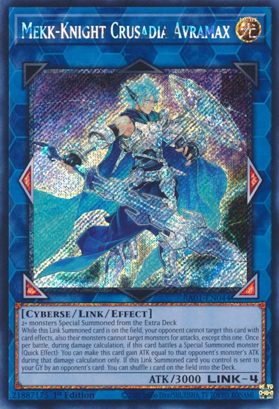 Mekk-Knight Crusadia Avramax [RA01-EN044] Platinum Secret Rare Yu-Gi-Oh!