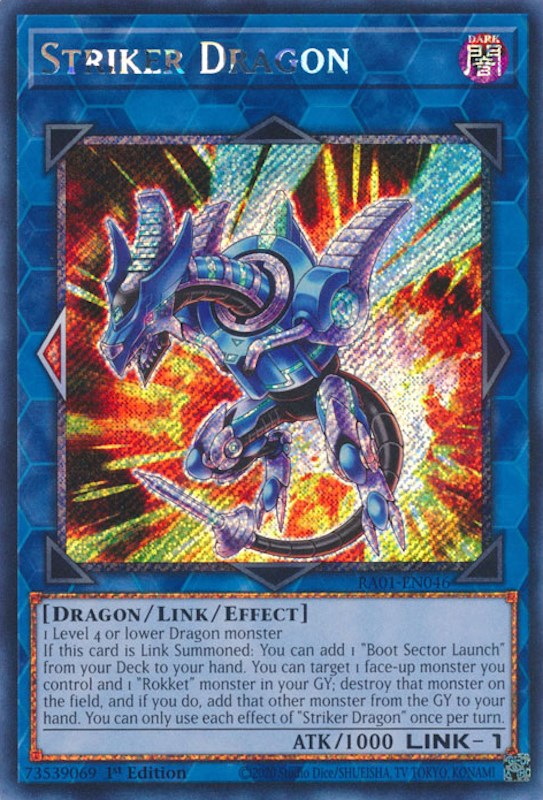 Striker Dragon [RA01-EN046] Platinum Secret Rare Yu-Gi-Oh!
