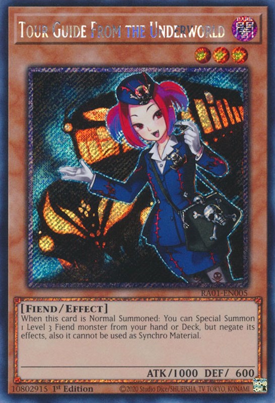 Tour Guide From the Underworld [RA01-EN005] Platinum Secret Rare Yu-Gi-Oh!