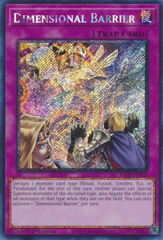 Dimensional Barrier [RA01-EN072] Platinum Secret Rare Yu-Gi-Oh!