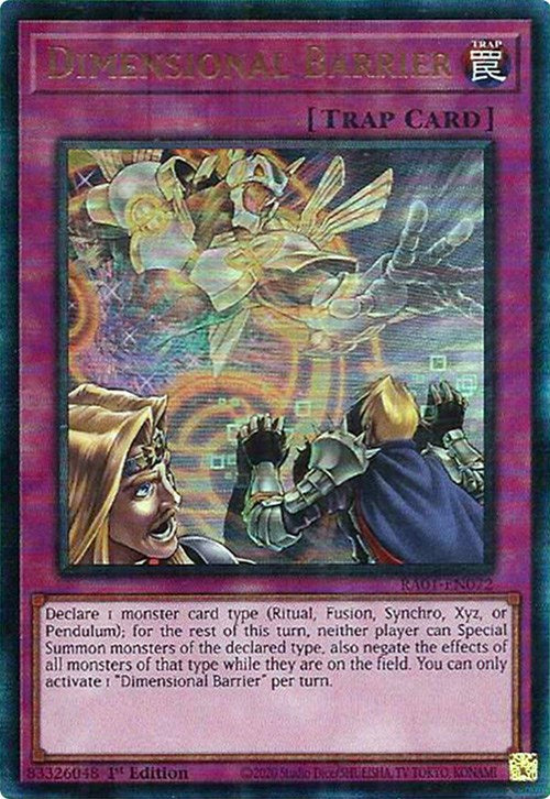 Dimensional Barrier [RA01-EN072] Prismatic Ultimate Rare Yu-Gi-Oh!