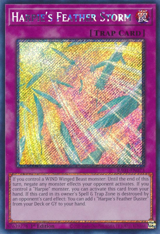 Harpie's Feather Storm [RA01-EN073] Platinum Secret Rare Yu-Gi-Oh!