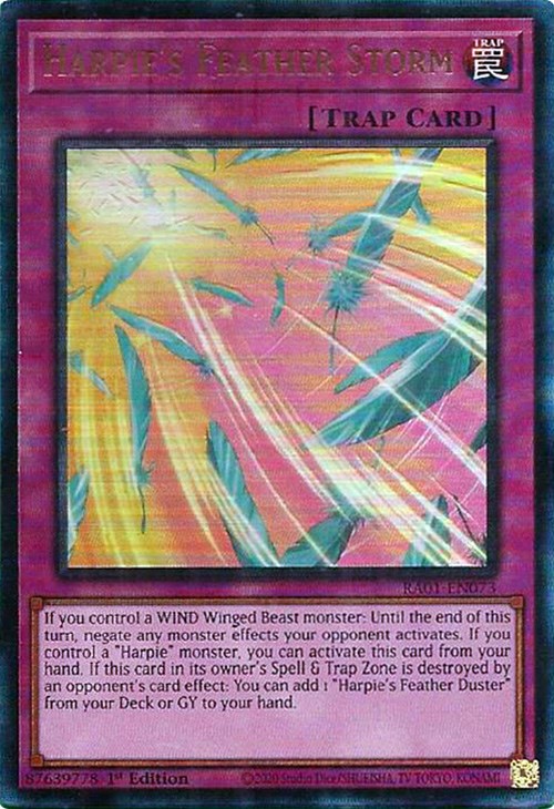 Harpie's Feather Storm [RA01-EN073] Prismatic Ultimate Rare Yu-Gi-Oh!