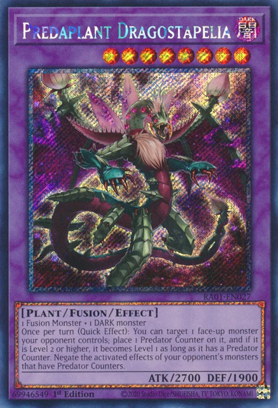 Predaplant Dragostapelia [RA01-EN027] Platinum Secret Rare Yu-Gi-Oh!