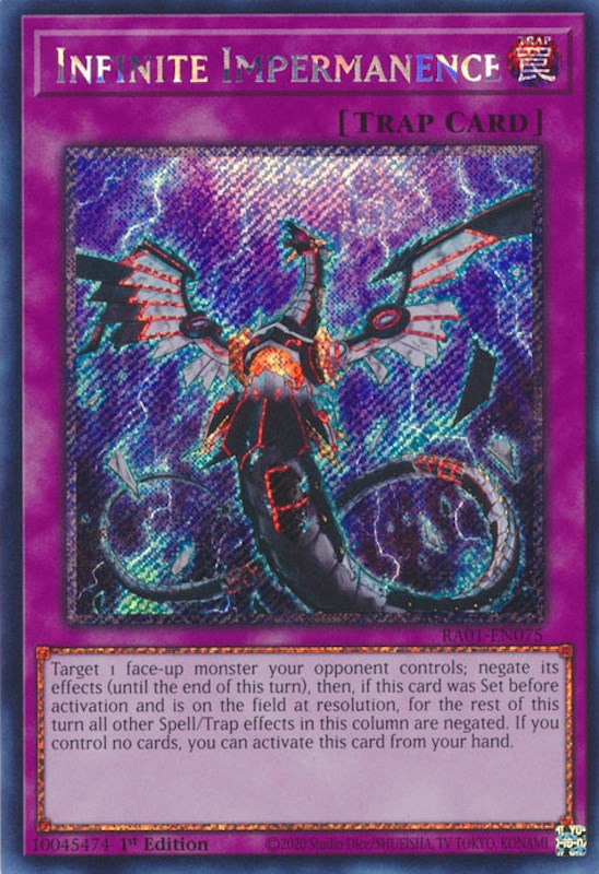 Infinite Impermanence [RA01-EN075] Platinum Secret Rare Yu-Gi-Oh!