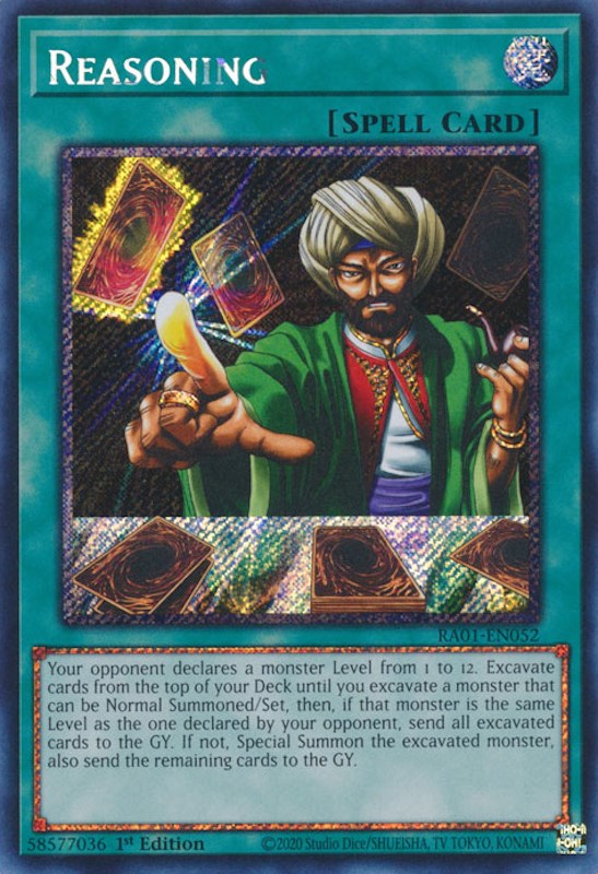Reasoning [RA01-EN052] Platinum Secret Rare Yu-Gi-Oh!
