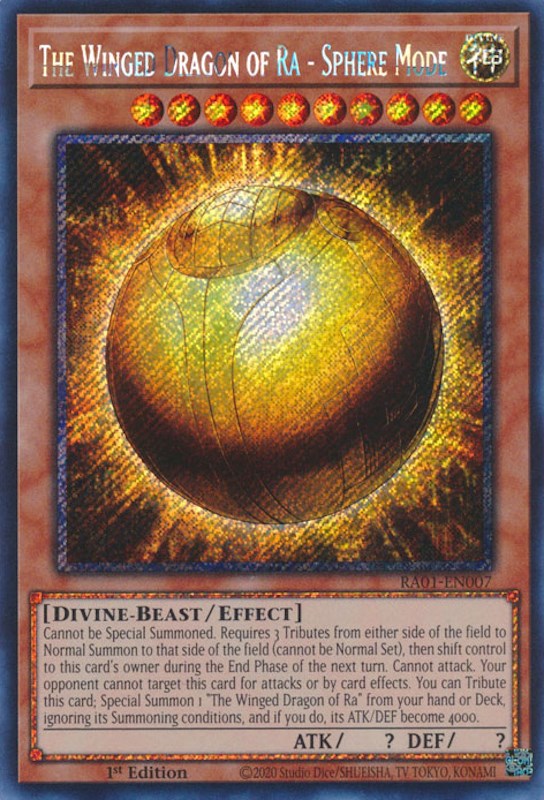 The Winged Dragon of Ra - Sphere Mode [RA01-EN007] Platinum Secret Rare Yu-Gi-Oh!