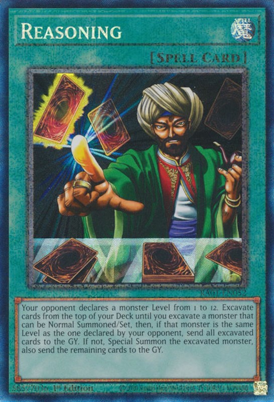 Reasoning [RA01-EN052] Prismatic Collector's Rare Yu-Gi-Oh!