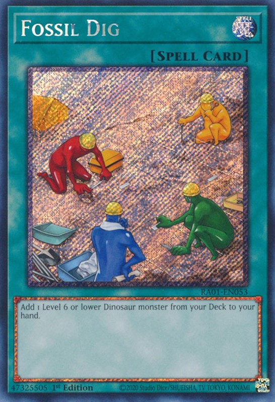 Fossil Dig [RA01-EN053] Platinum Secret Rare Yu-Gi-Oh!