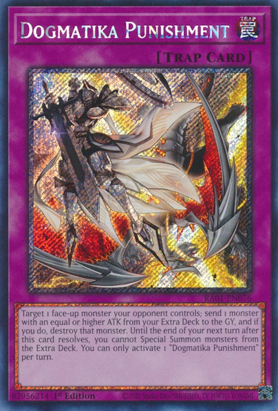 Dogmatika Punishment [RA01-EN076] Platinum Secret Rare Yu-Gi-Oh!