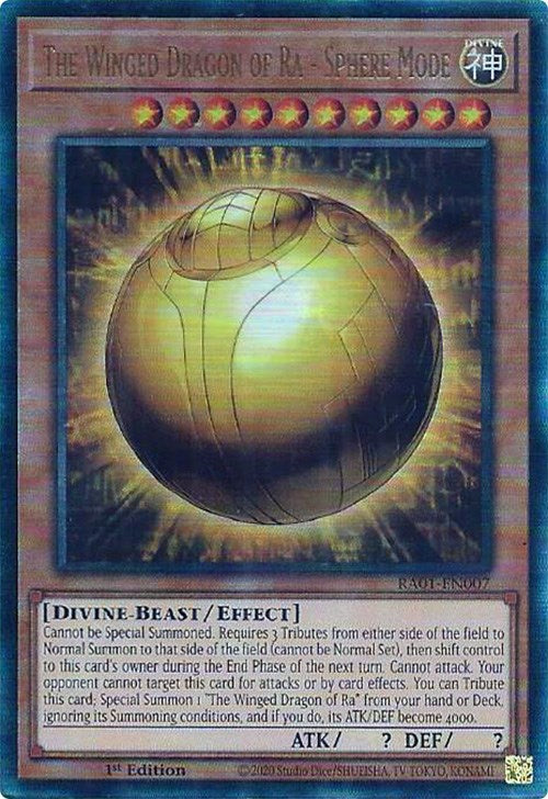 The Winged Dragon of Ra - Sphere Mode [RA01-EN007] Prismatic Ultimate Rare Yu-Gi-Oh!
