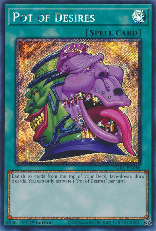 Pot of Desires [RA01-EN056] Platinum Secret Rare Yu-Gi-Oh!
