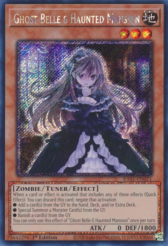 Ghost Belle & Haunted Mansion [RA01-EN011] Platinum Secret Rare Yu-Gi-Oh!