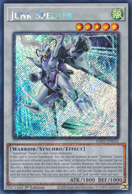 Junk Speeder [RA01-EN032] Platinum Secret Rare Yu-Gi-Oh!