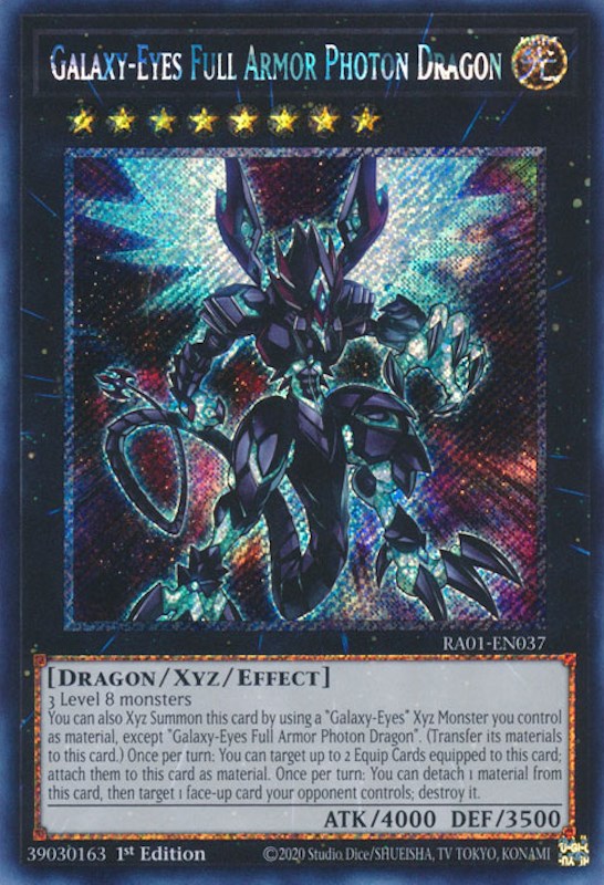Galaxy-Eyes Full Armor Photon Dragon [RA01-EN037] Platinum Secret Rare Yu-Gi-Oh!