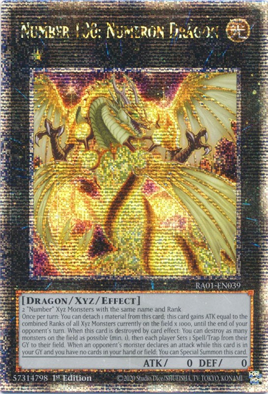 Number 100: Numeron Dragon [RA01-EN039] Quarter Century Secret Rare Yu-Gi-Oh!