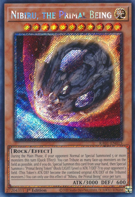 Nibiru, the Primal Being [RA01-EN015] Platinum Secret Rare Yu-Gi-Oh!