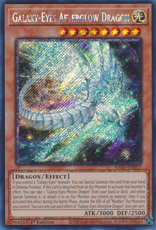 Galaxy-Eyes Afterglow Dragon [RA01-EN017] Platinum Secret Rare Yu-Gi-Oh!