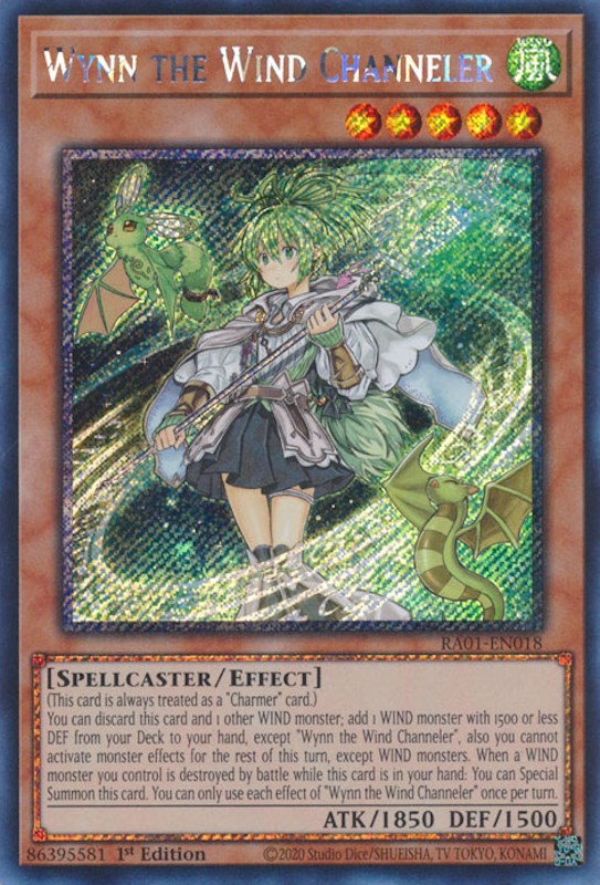Wynn the Wind Channeler [RA01-EN018] Platinum Secret Rare Yu-Gi-Oh!