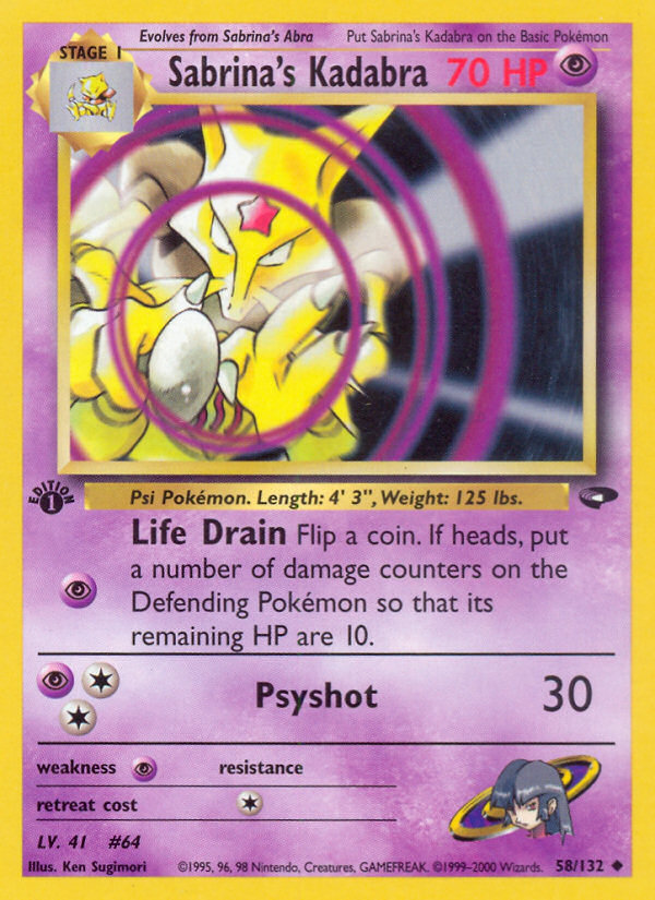 Sabrina's Kadabra (58/132) [Gym Challenge 1st Edition] Pokémon