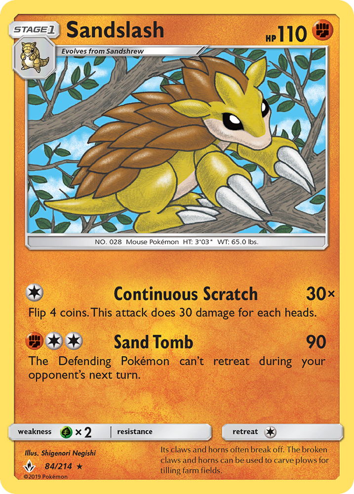 Sandslash (84/214) [Sun & Moon: Unbroken Bonds] Pokémon