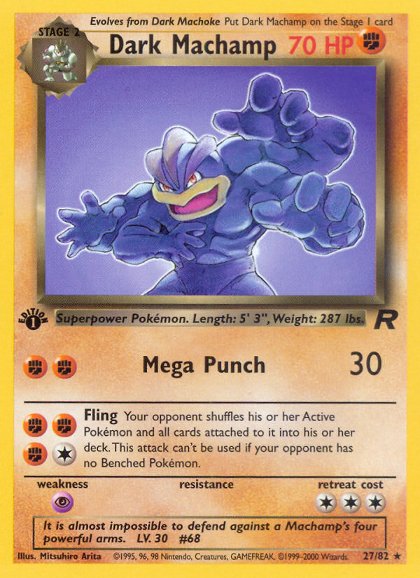 Dark Machamp (27/82) [Team Rocket 1st Edition] Pokémon