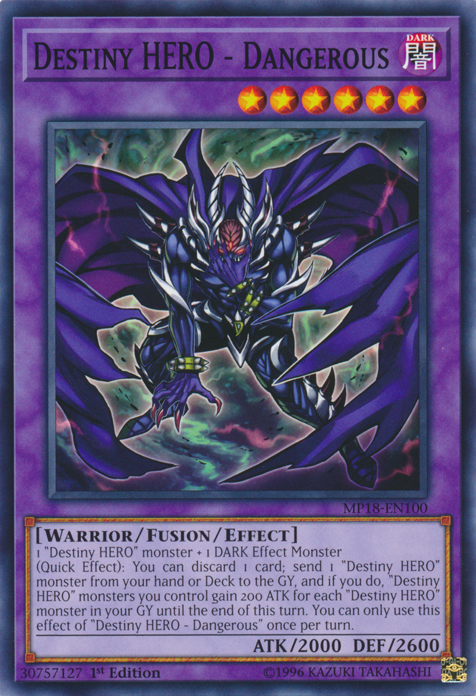 Destiny Hero - Dangerous [MP18-EN100] Common Yu-Gi-Oh!