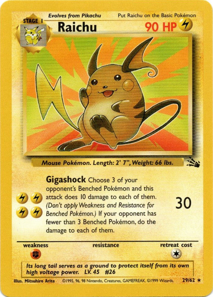 Raichu (29/62) [Fossil Unlimited] Pokémon