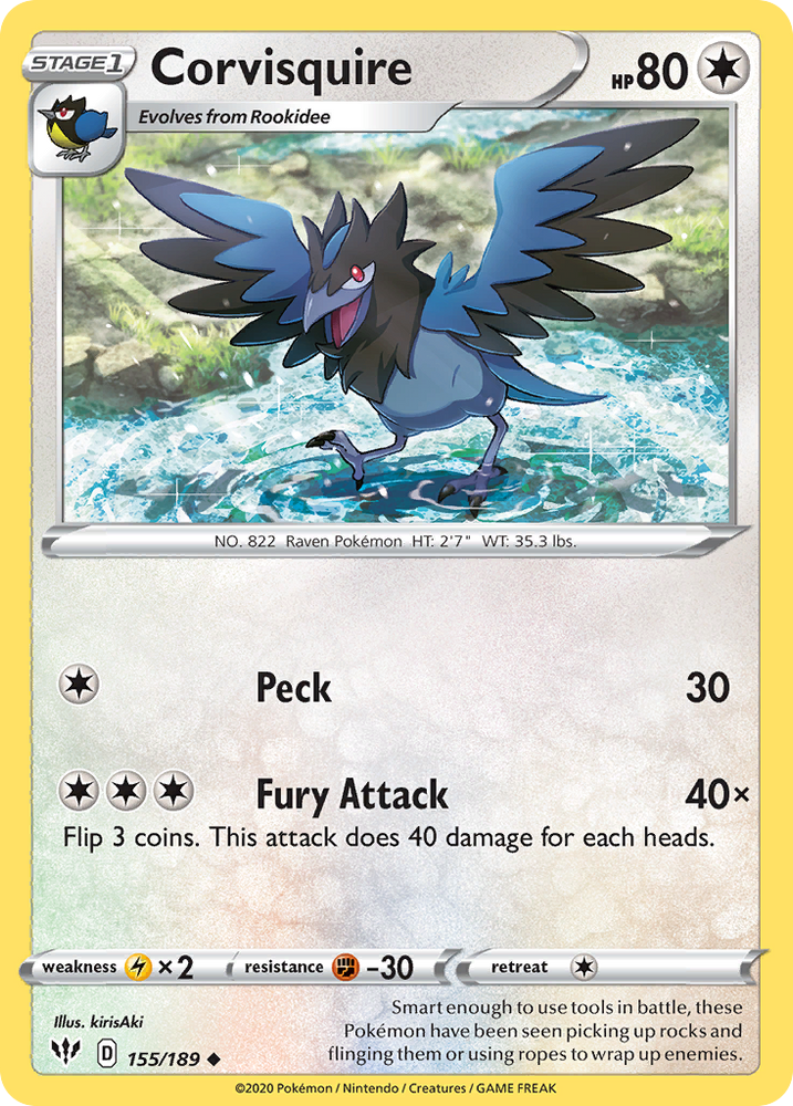 Corvisquire (155/189) [Sword & Shield: Darkness Ablaze] Pokémon