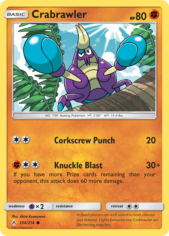 Crabrawler (104/214) [Sun & Moon: Unbroken Bonds] Pokémon