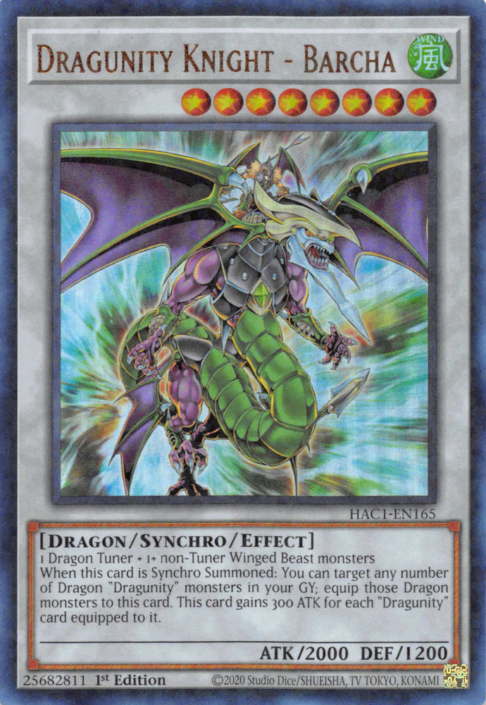Dragunity Knight - Barcha (Duel Terminal) [HAC1-EN165] Parallel Rare Yu-Gi-Oh!
