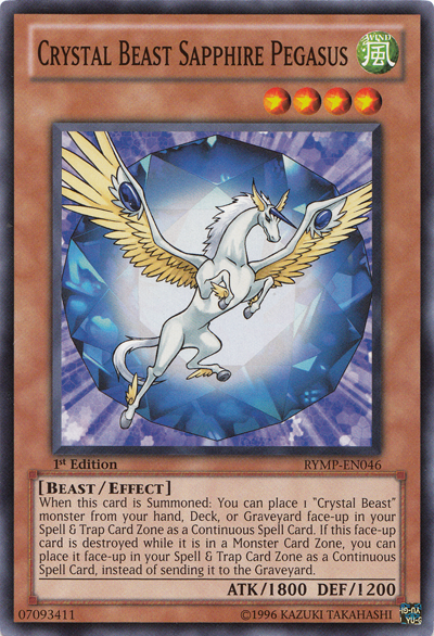 Crystal Beast Sapphire Pegasus [RYMP-EN046] Common Yu-Gi-Oh!