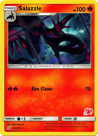 Salazzle (34/236) (Charizard Stamp #7) [Battle Academy 2020] Pokémon