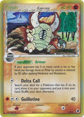Pinsir (9/101) (Delta Species) (Stamped) [EX: Dragon Frontiers] Pokémon