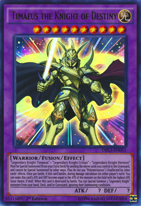 Timaeus the Knight of Destiny [DRL3-EN055] Ultra Rare Yu-Gi-Oh!