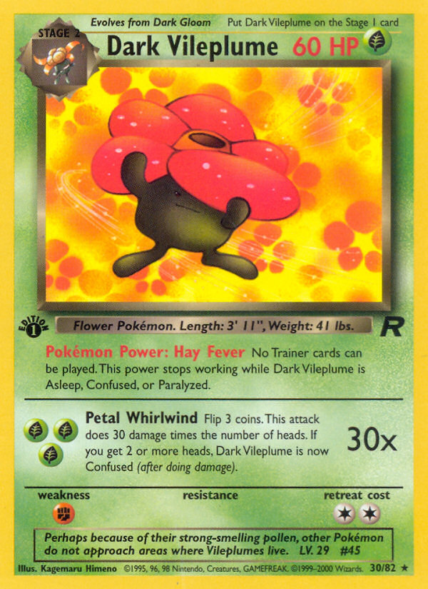 Dark Vileplume (30/82) [Team Rocket 1st Edition] Pokémon