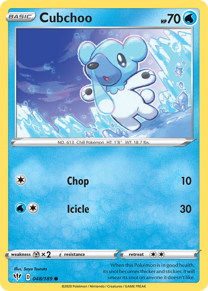 Cubchoo (048/189) [Sword & Shield: Darkness Ablaze] Pokémon